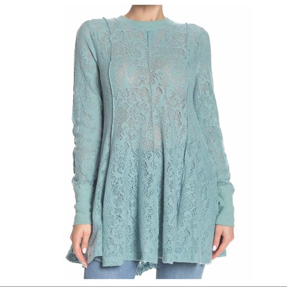 FREE PEOPLE BOHO FLOWY TUNIC SWEATER MINI A2C - Picture 8 of 16